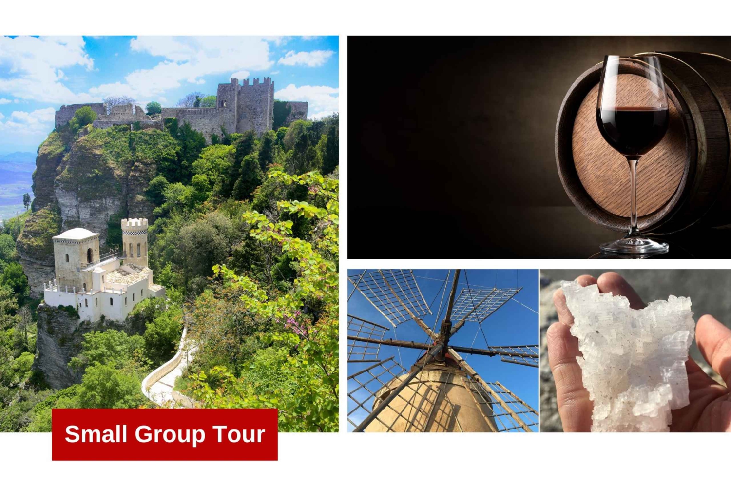 Au départ de Palerme : Erice et Marsala, visite guidée du sel, de l'huile d'olive et du vin
