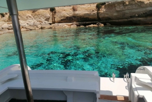 Lampedusa : croisière en bateau avec pauses baignade et déjeuner italien