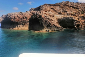 Lampedusa : croisière en bateau avec pauses baignade et déjeuner italien