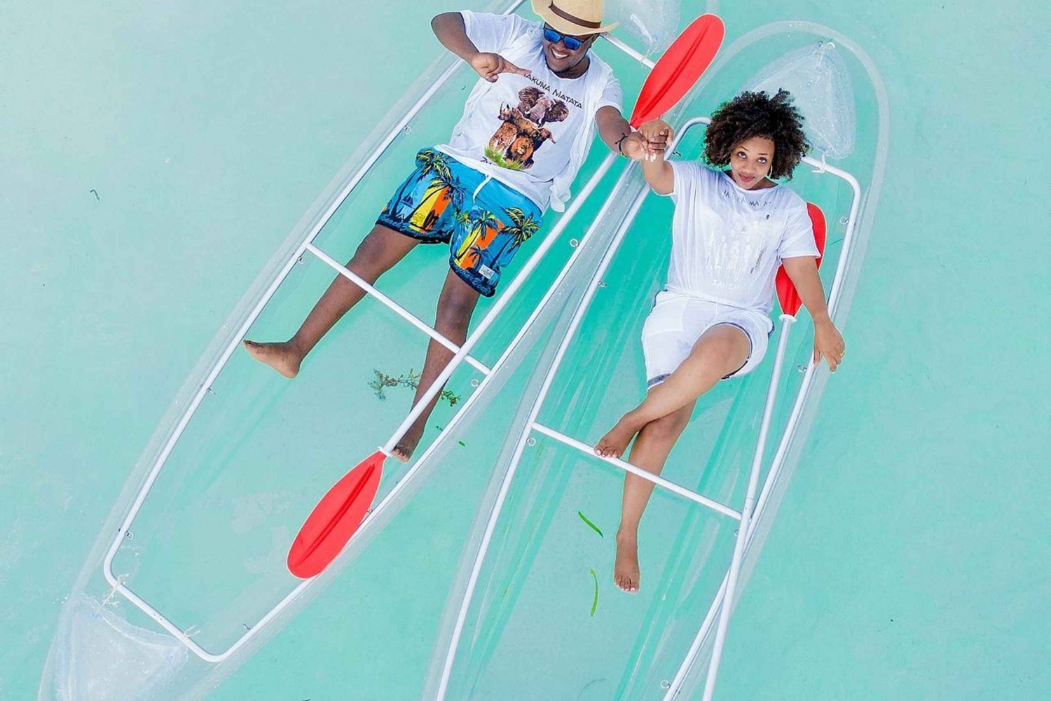 Zanzibar: Transparent kajak och drönare (med upphämtning inkluderad)