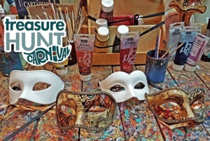 Veneza: Jogo de Carnaval por aplicação e aula de decoração de máscaras