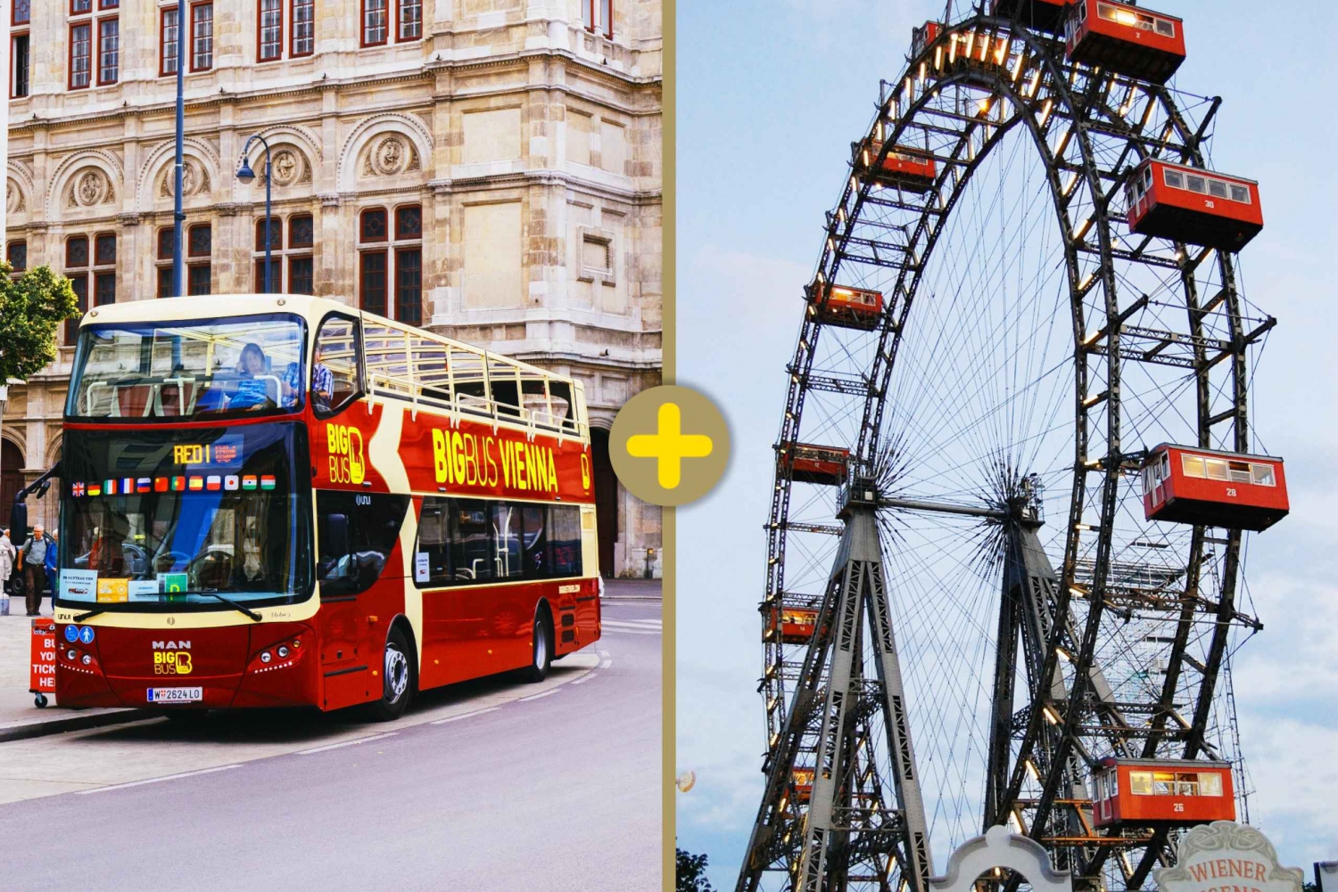 Vienna: Hop-on Hop-off, Ferris Wheel, and River Cruise