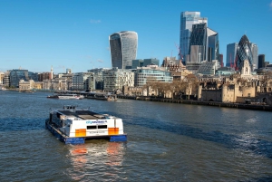 Lounasristeily Thames-joella Lontoossa