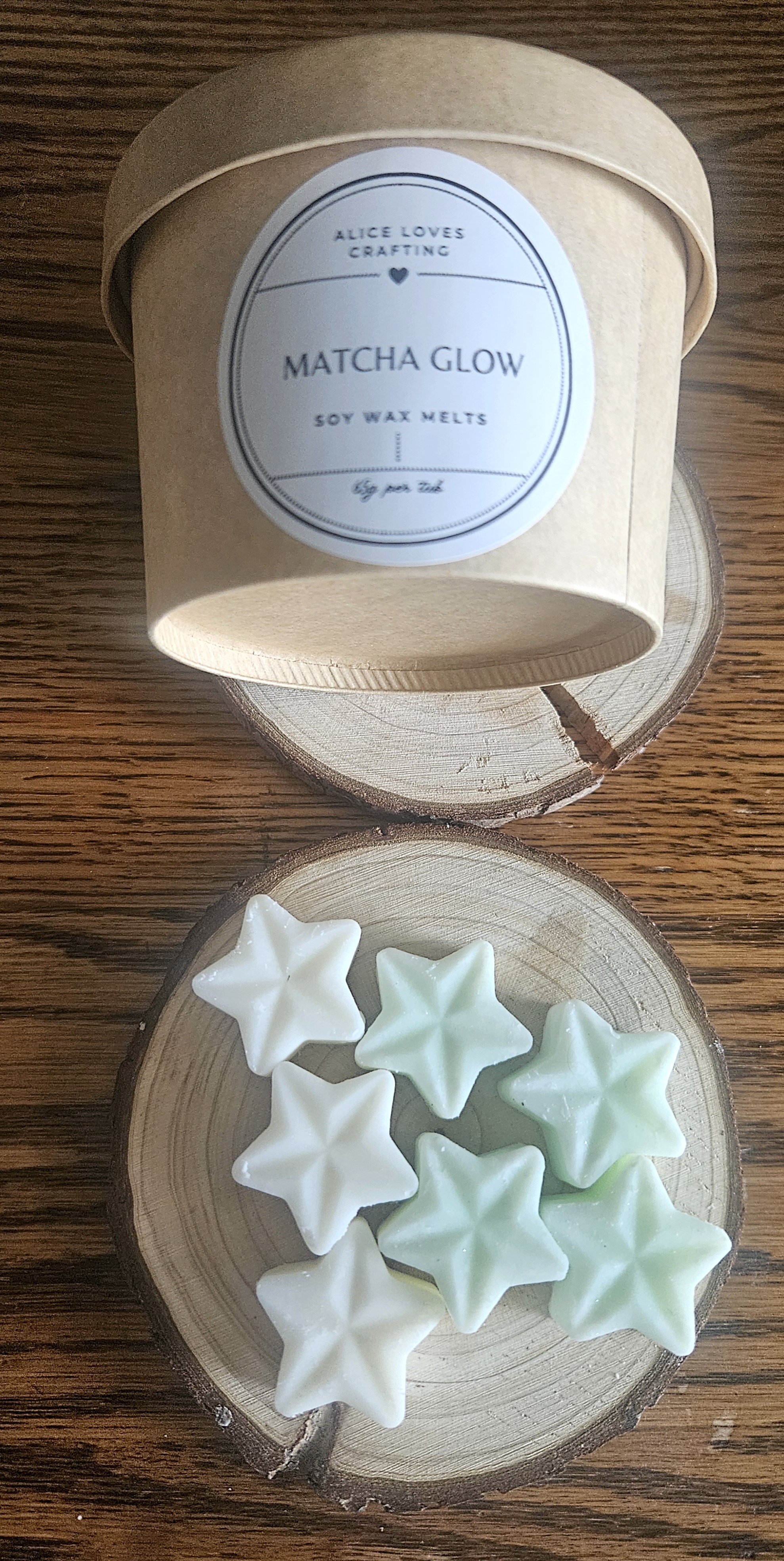 Handmade  Soy Wax Melts, Matcha Glow, Star-shaped, Vegan fragrance