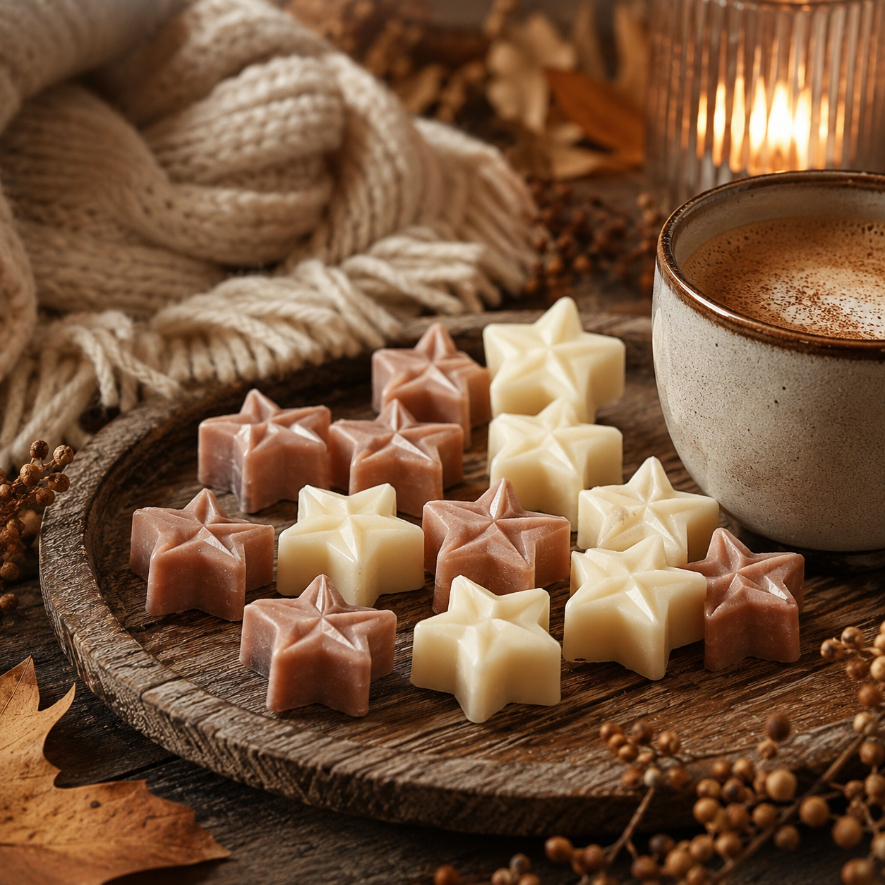Handmade Soy Wax Melts, Coffee & Vanilla, Star-Shaped, Vegan Fragrance