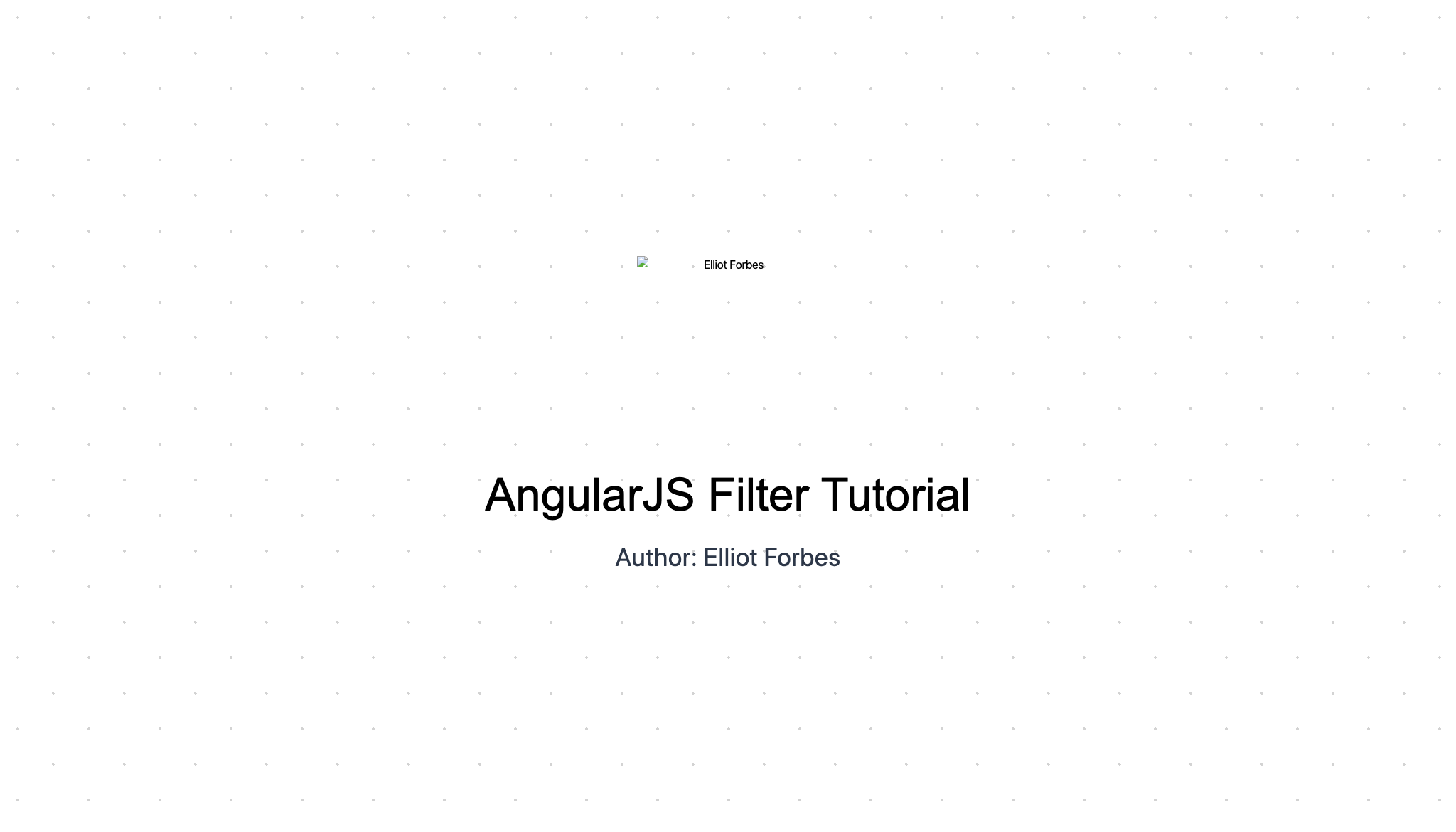 AngularJS Filter Tutorial