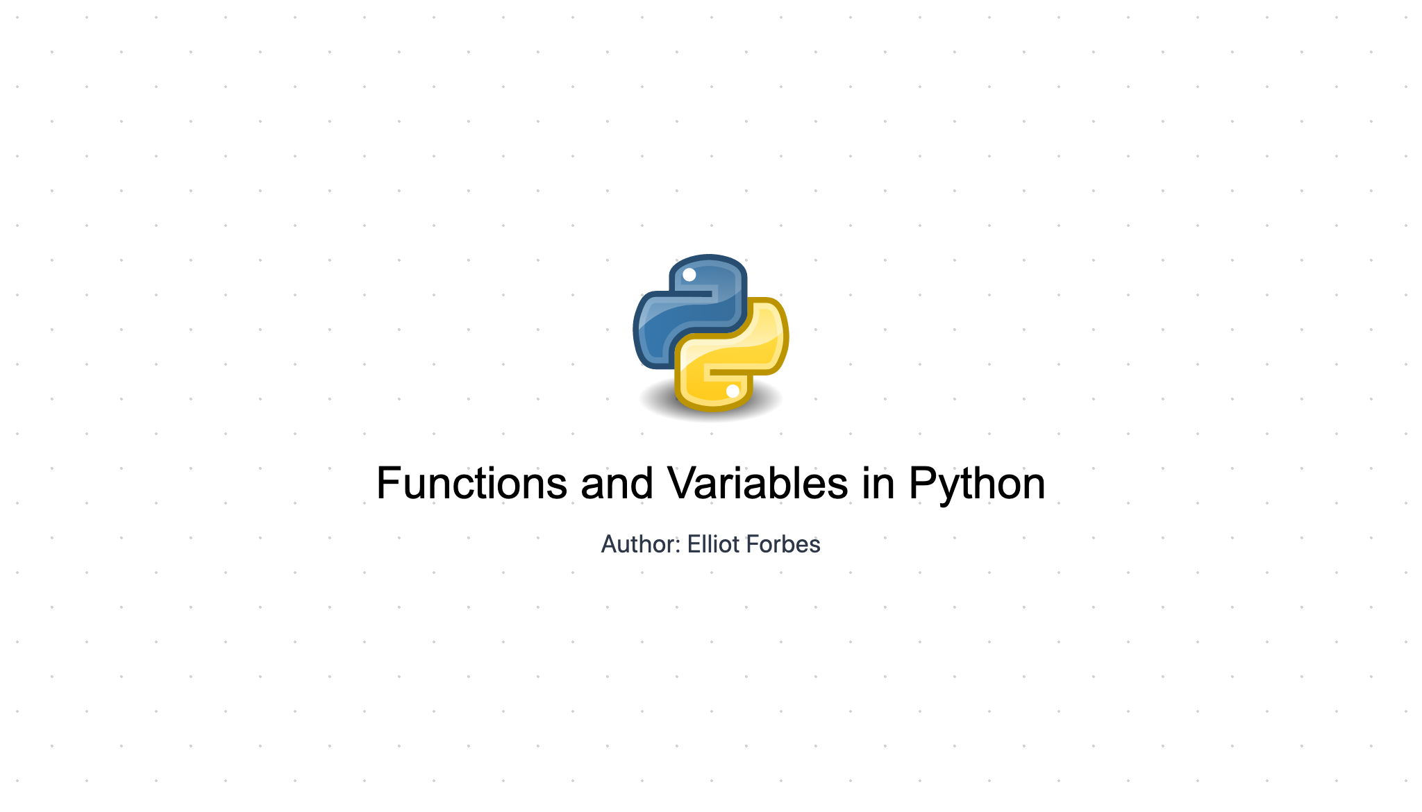 Functions and Variables in Python