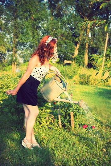 , dziewczyna, kobieta, pin up, retro