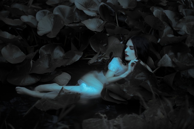 Marita Volodina, alternative, dark, ethereal, fairy, fantasy, glamour, gothic, lake, model, ophelia, photomodel