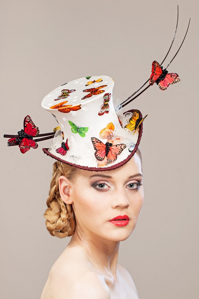 PURE MADNESS, Hania Bulczyńska, Lallu Chic Couture Millinery, cylinder, kapelusz, kapelusz na zamówienie, modystka, projektant kapeluszy, ślub