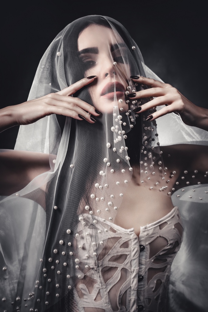 Marita Volodina, alternative, black, dark, glamour, gothic, makeup, model, photomodel, portrait