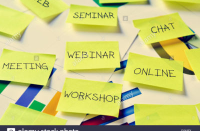 Some Sticky Notes With Work Concepts Such As Workshop Meeting Seminar Eykafx