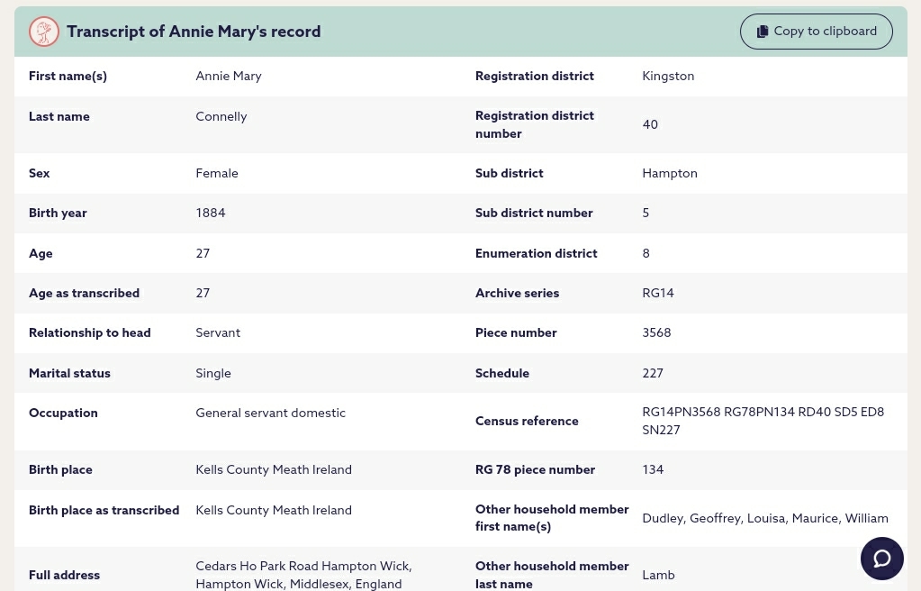 Annie Mary/Molly Connelly