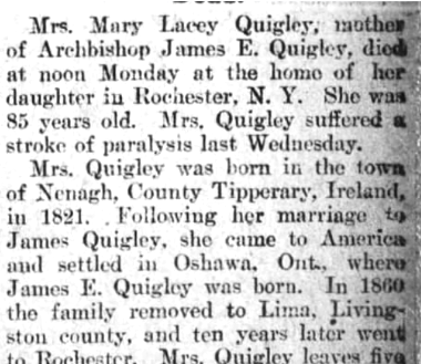 Mary Lacey (married Quigley)