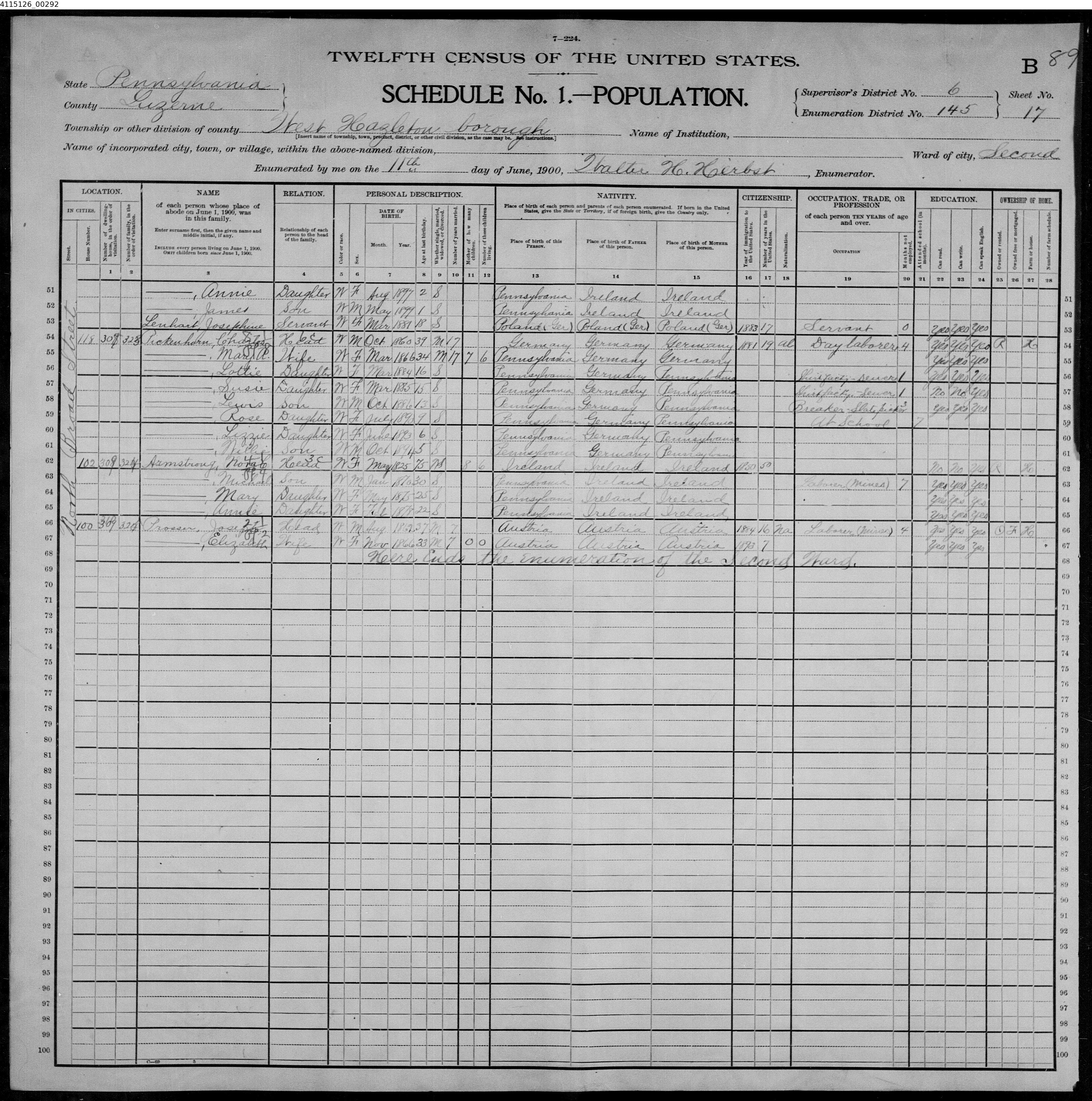 1900 US Federal Census O'Donnell2