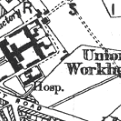 Derry Workhouse on 1907 OS map Derry Workhouse on 1907 OS map