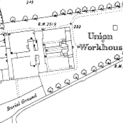 Lisnakea Workhouse on 1905 OS map Lisnakea Workhouse on 1905 OS map