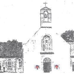 St, Mary's Catholic Chapel with Holy Water Fonts Marked in Red St, Mary's Catholic Chapel with Holy Water Fonts Marked in Red