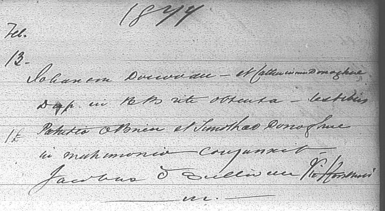 Rosscarbery Marriage © National Library of Ireland Marriage Record, Cork, Ireland