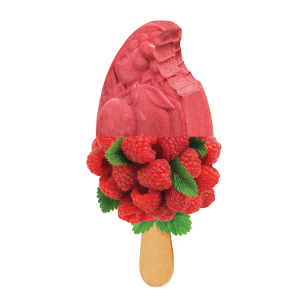 Bringebær smoothie is på pinne
