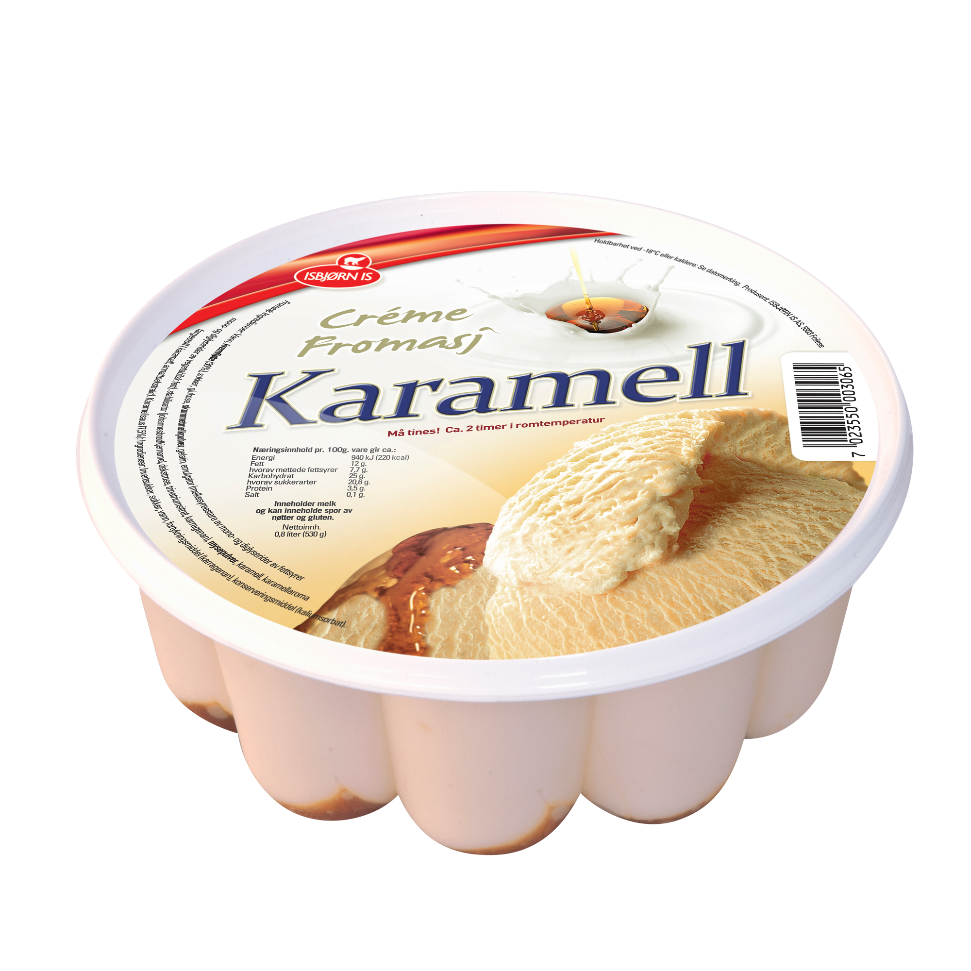 Créme fromasj med karamellsmak.