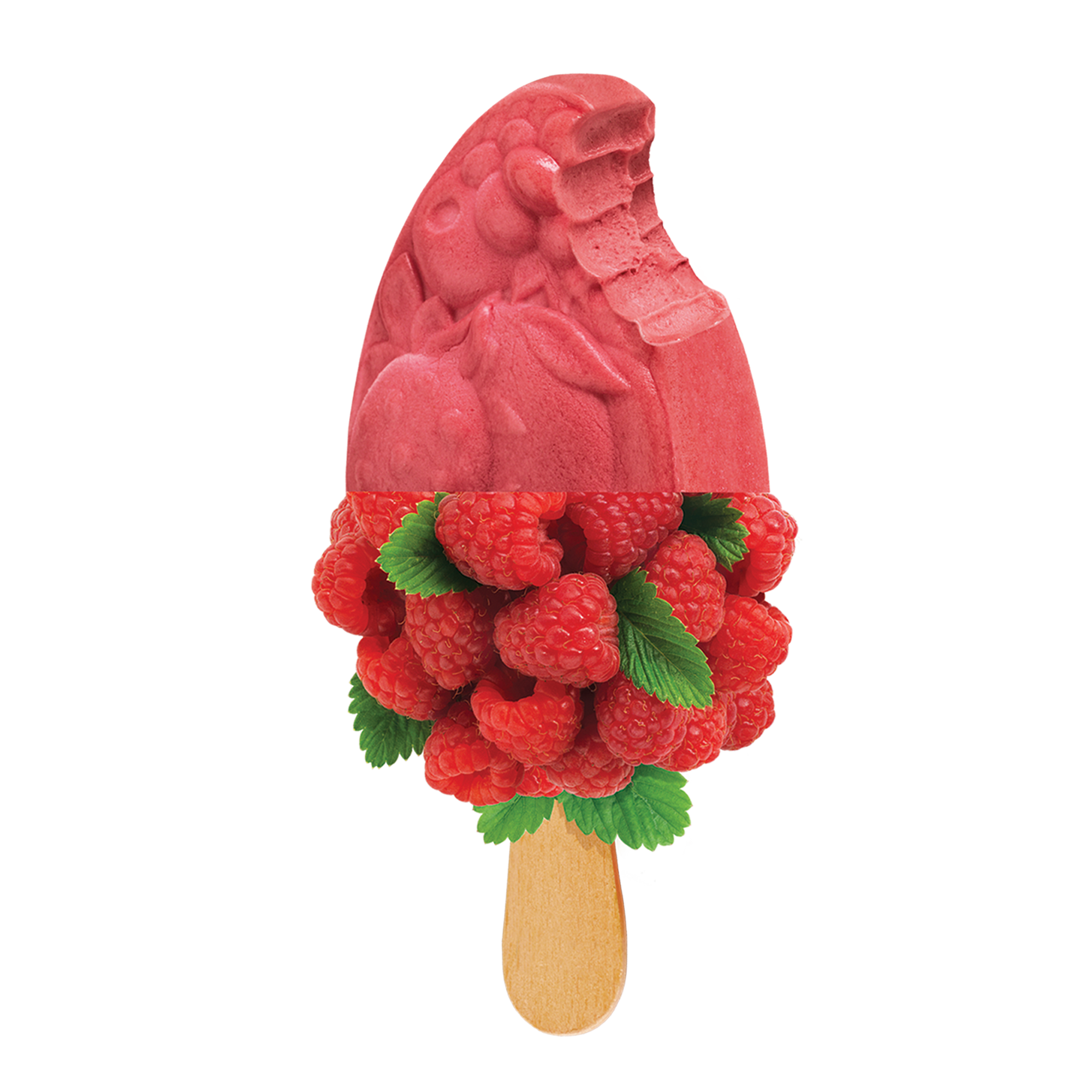 Bringebær smoothie is på pinne