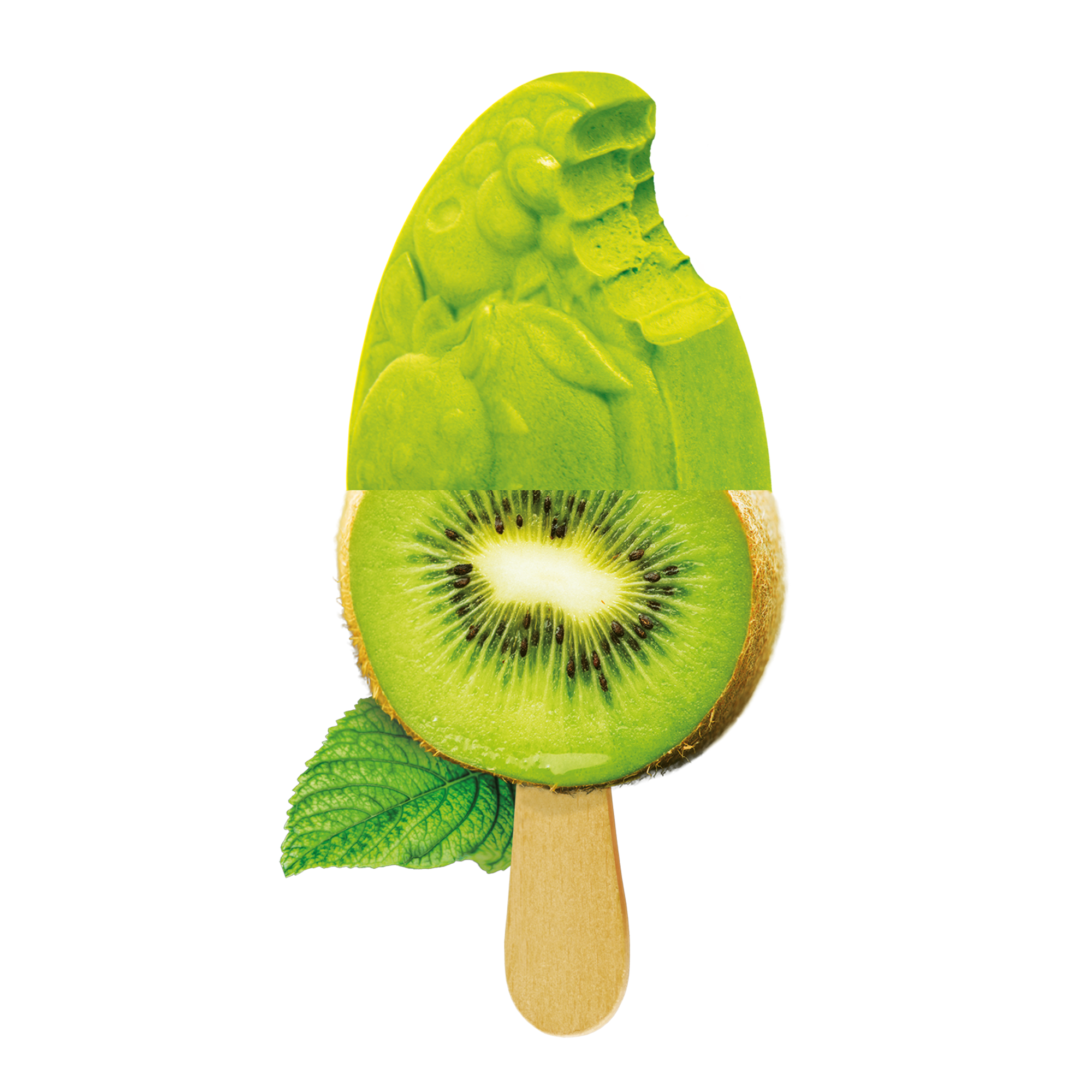 Vegansk smoothie-is med smak av kiwi