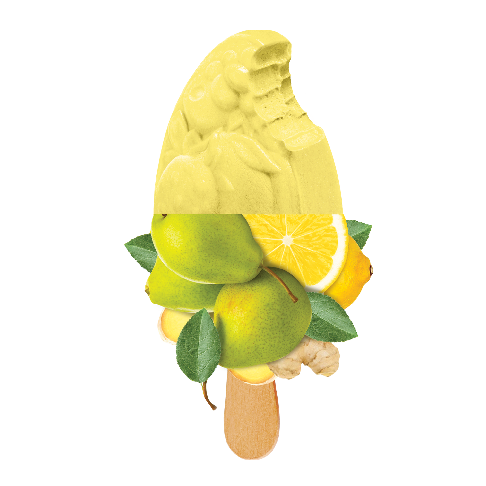Smoothie is på pinne med sitron, pære og ingefærsmak.