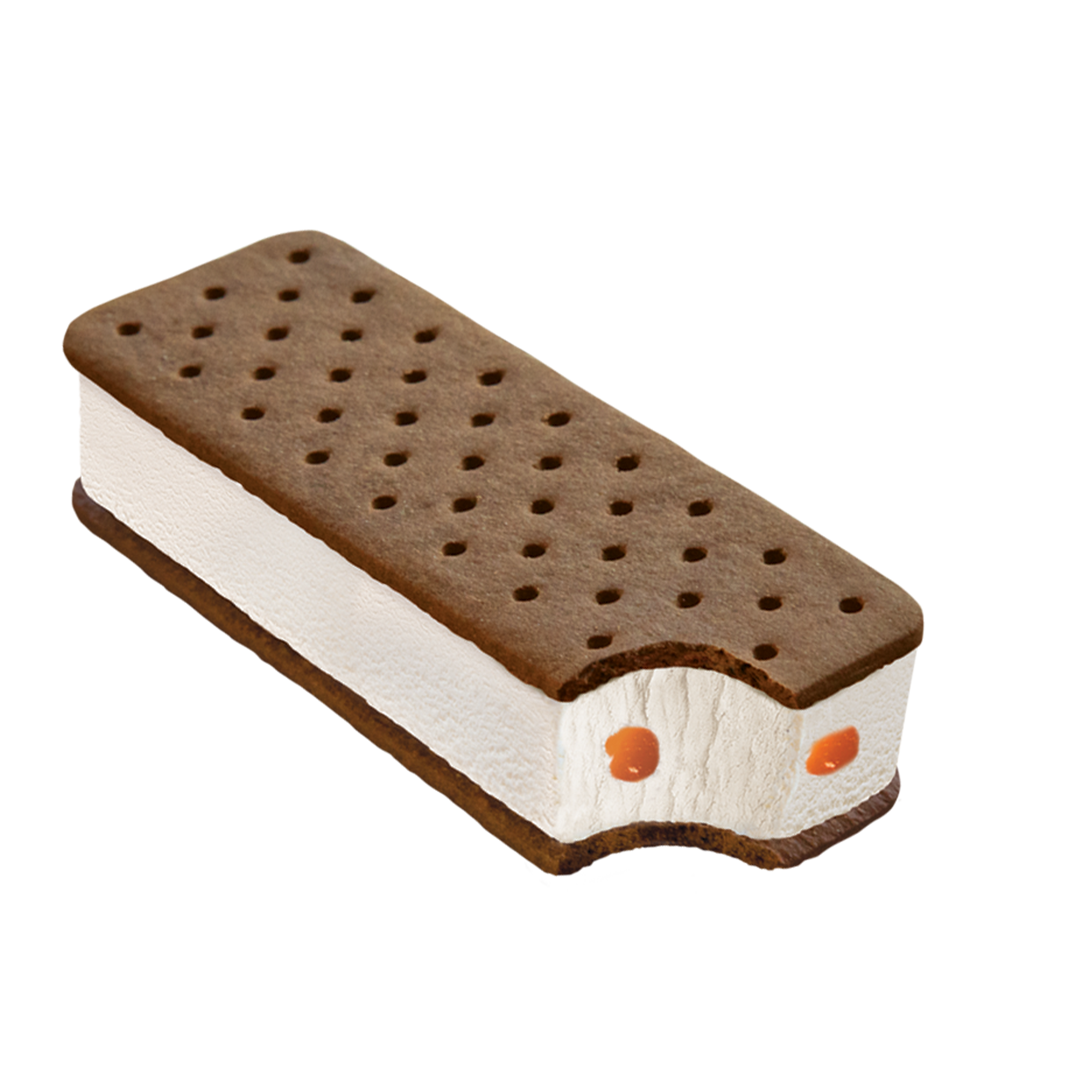 Sandwichis med vaniljeis og karamell