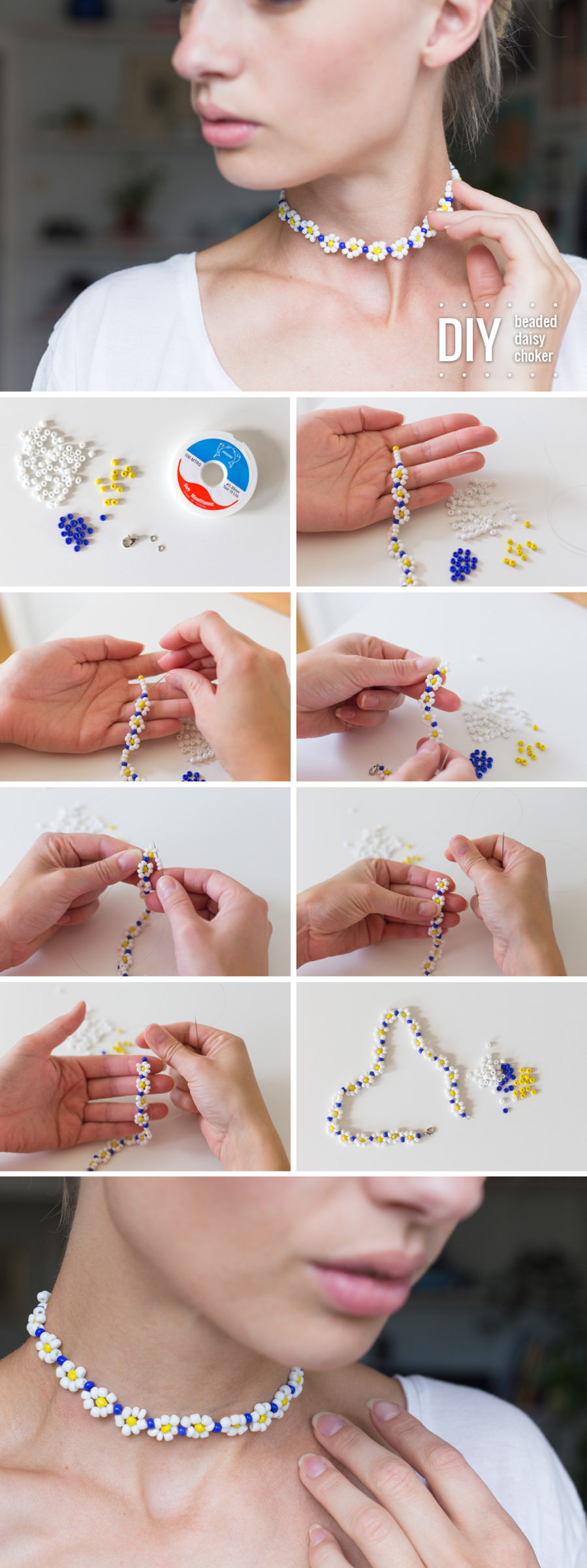 DIY Beaded daisy choker by Dnilva