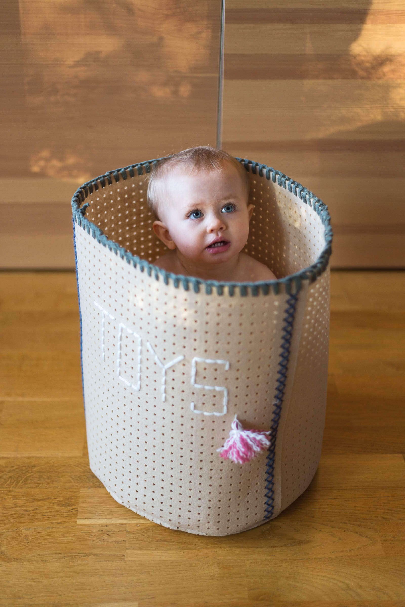 DIY - Leksaksförvarin, hålad filt