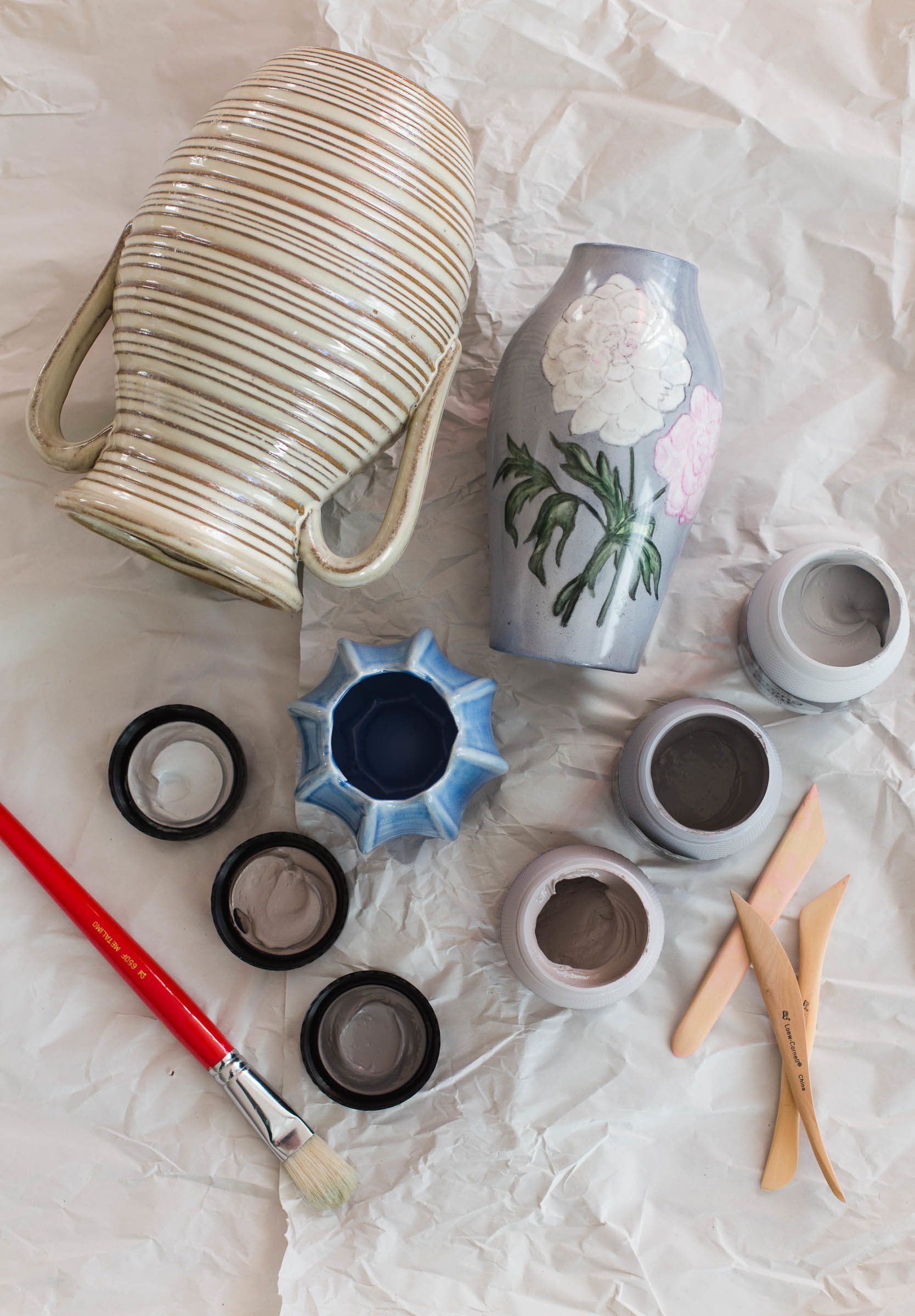 UPCYCLE - Måla betongfärg på en loppisfyndad vas