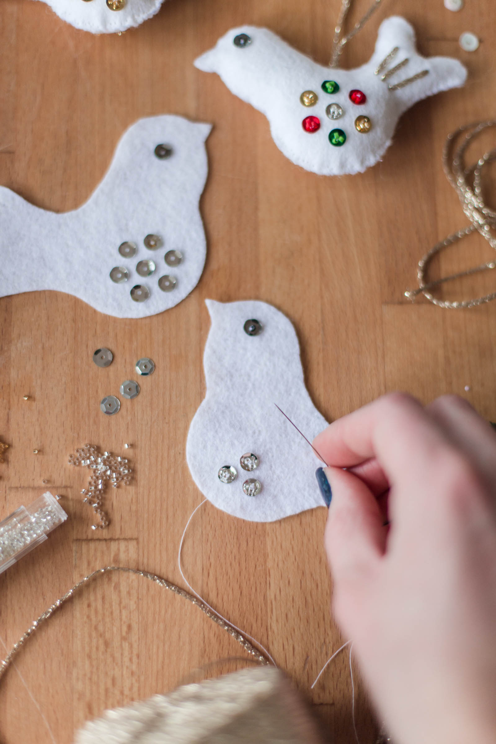 DIY - Felt birds Christmas decoration