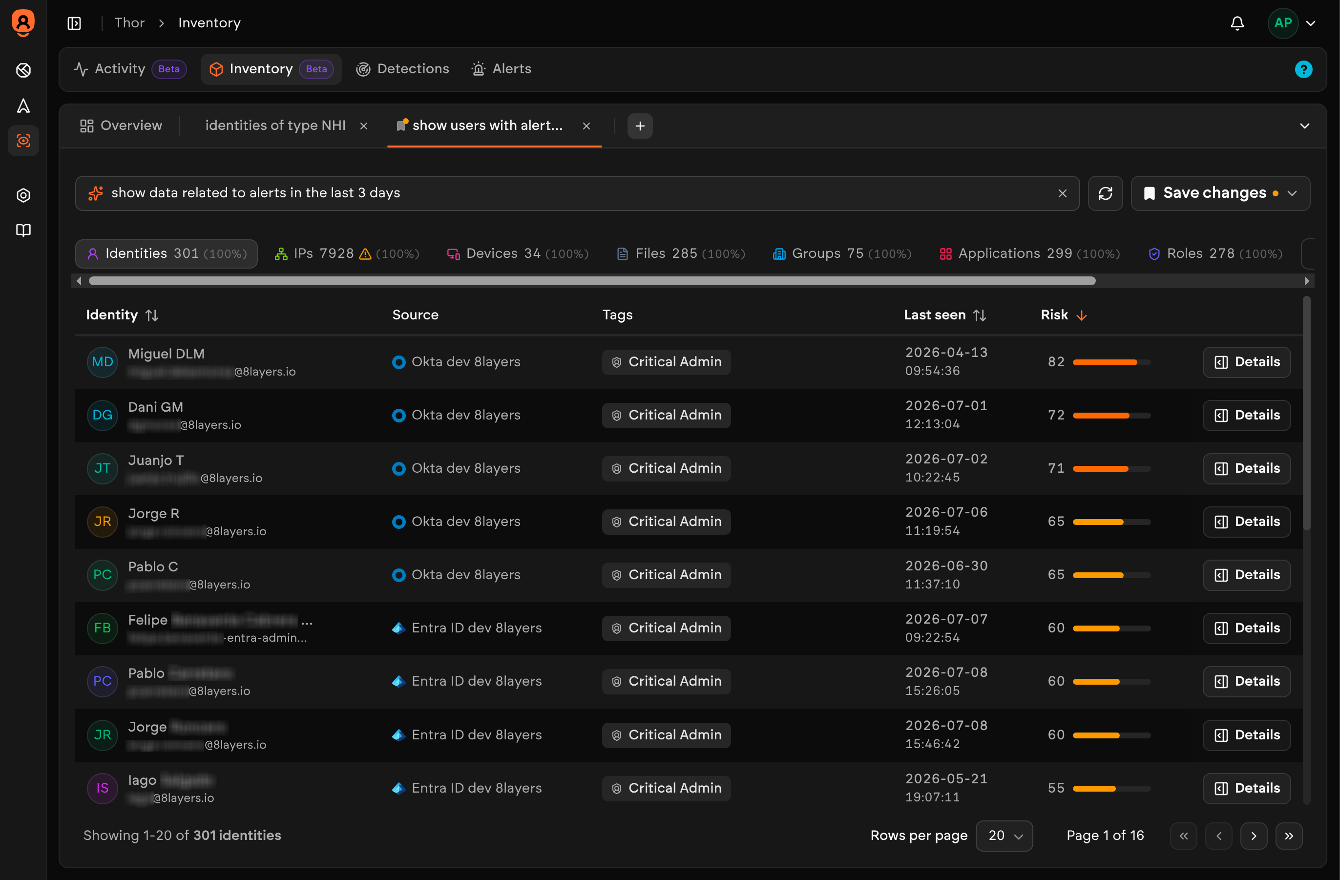 Natural-language query resolved into a filtered inventory view