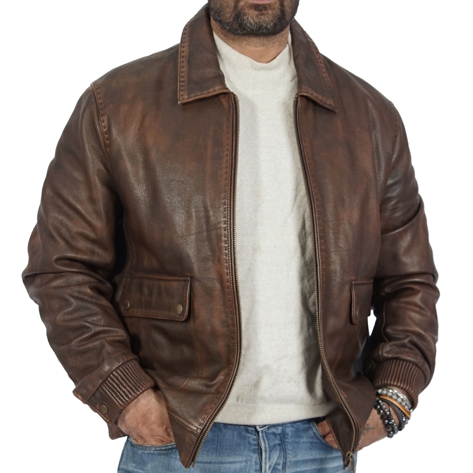 Callister Vintage Leather Jacket for Men image