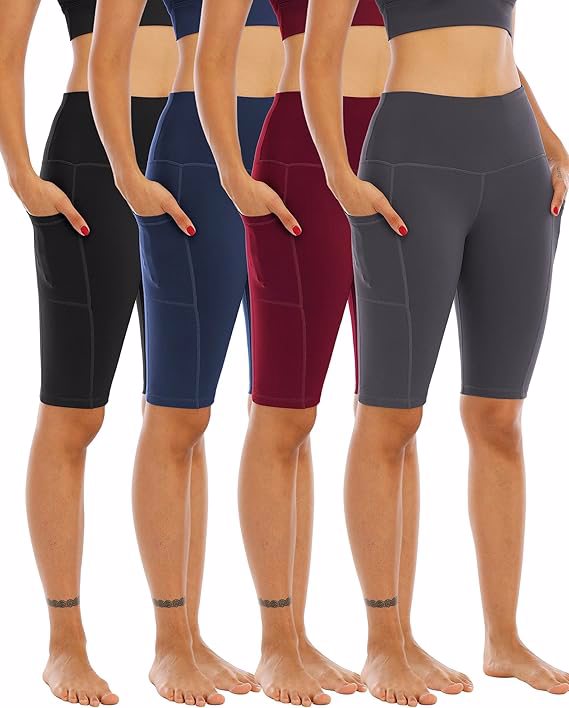 Thick High Waist Yoga Pants with Pockets, Tummy Control Workout Running Yoga Leggings for Women image