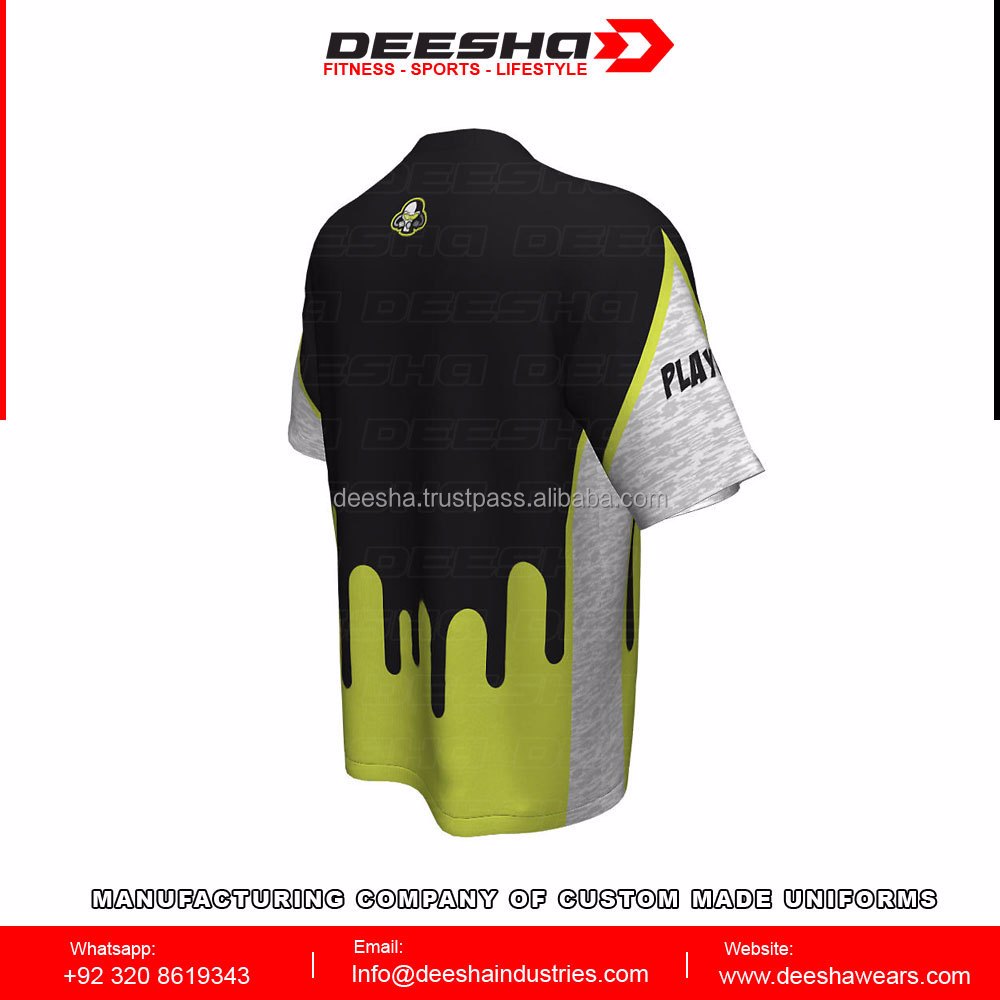 Custom made sublimation e sports wears hall sleeve jerseys crew neck shirts promotion image