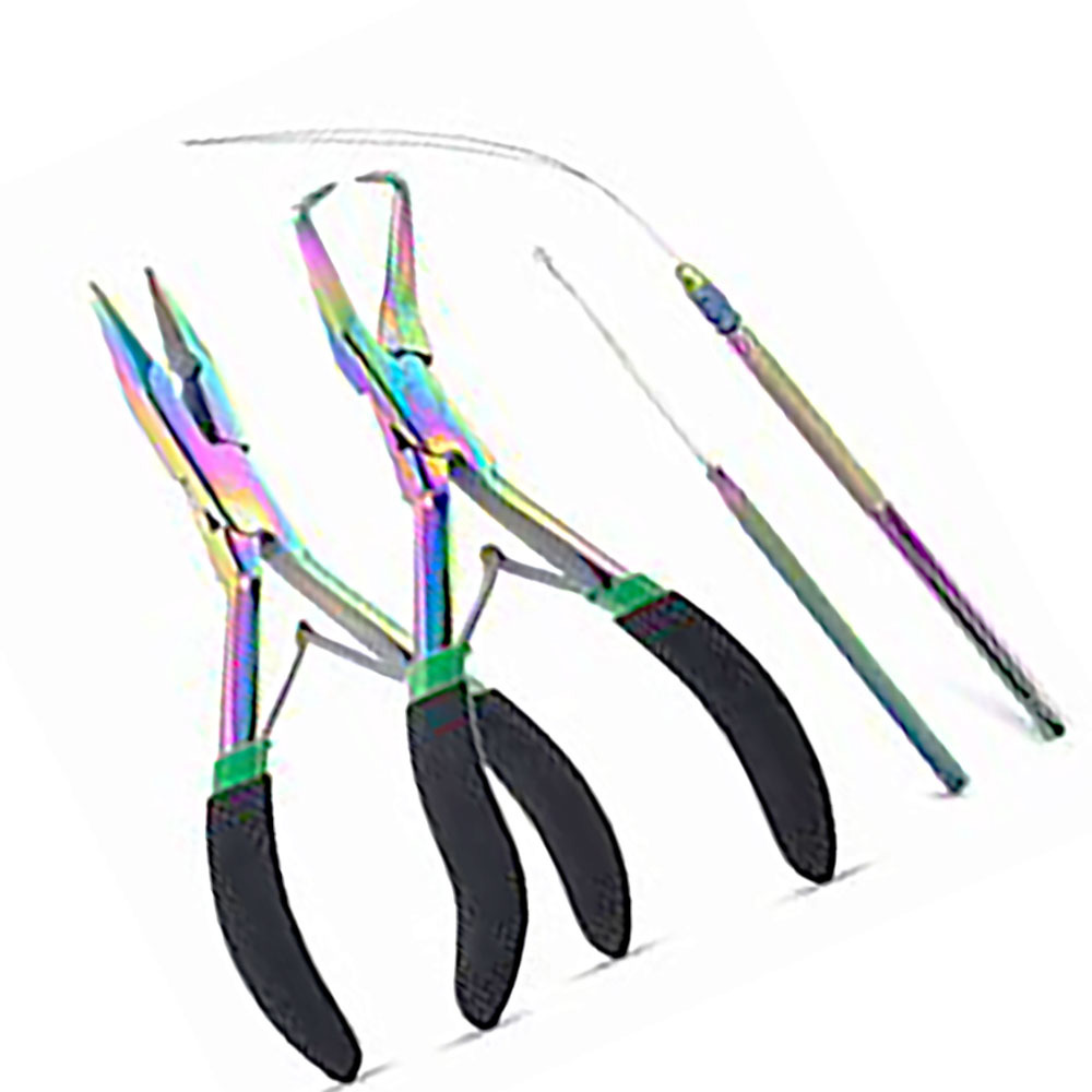 eco-friendly hot selling Hair Extension Pliers Tools set Bend nose Needle Cutter Sharp Straight  image