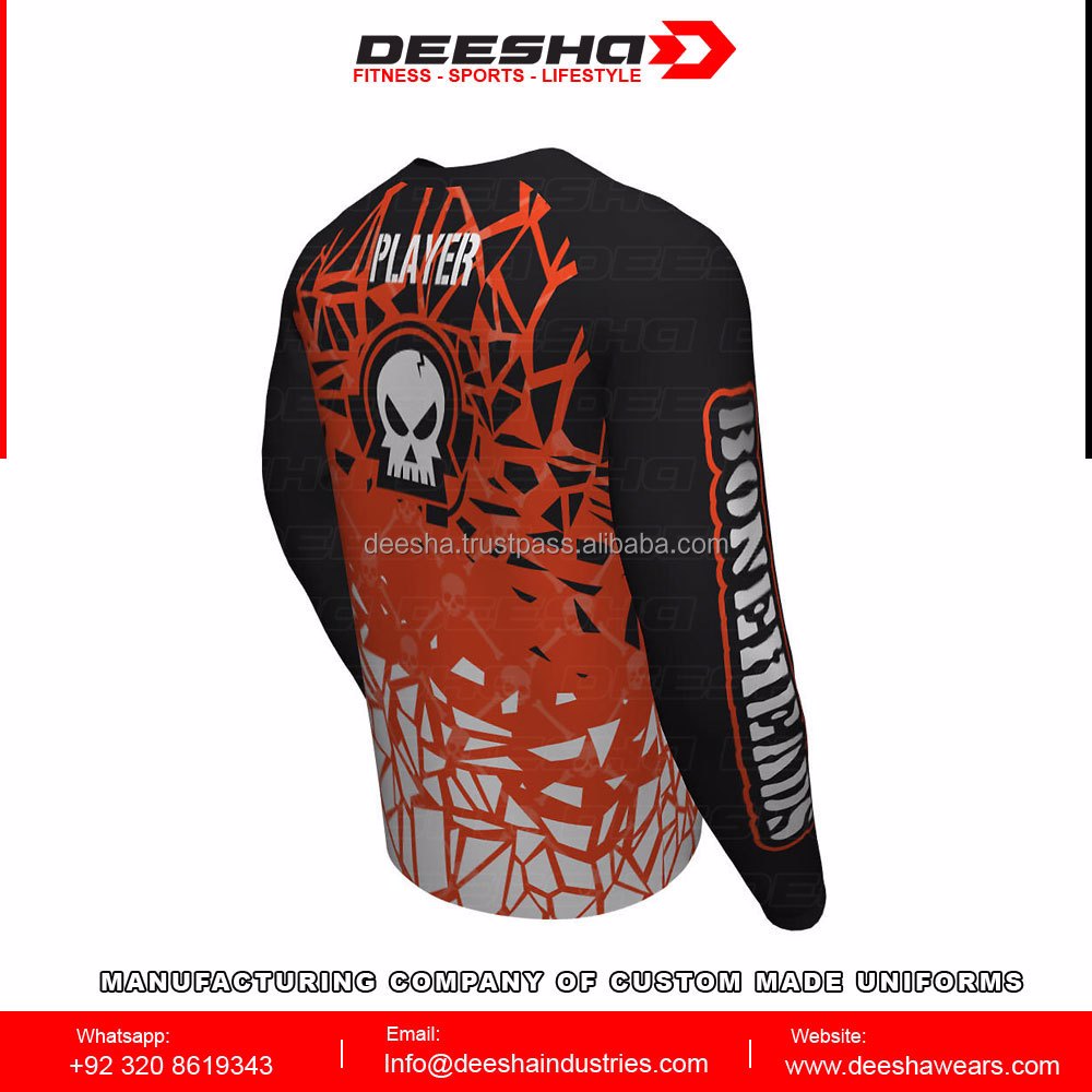 Wholesale custom made men sports wears long sleeve jerseys fully sublimation promotion image