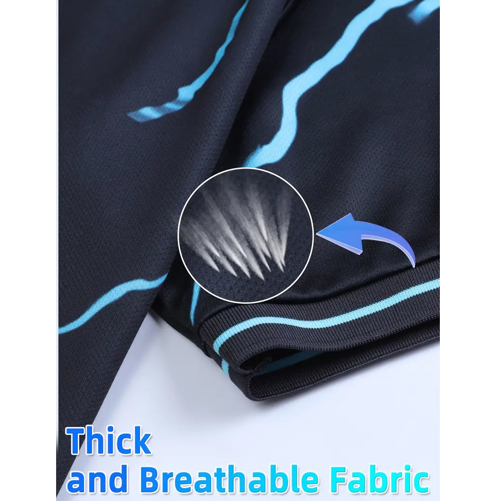 Comfort Fit Premium Quality Black Blue Color O Neck Style Adult Game Training Wear Soccer Uniform image