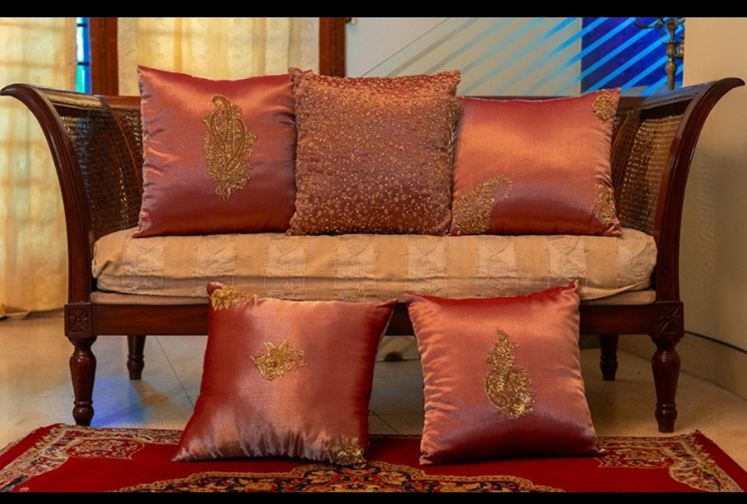  High quality Shiny Glow Handmade Rusty Pink Cushion Available In All Sizes  image