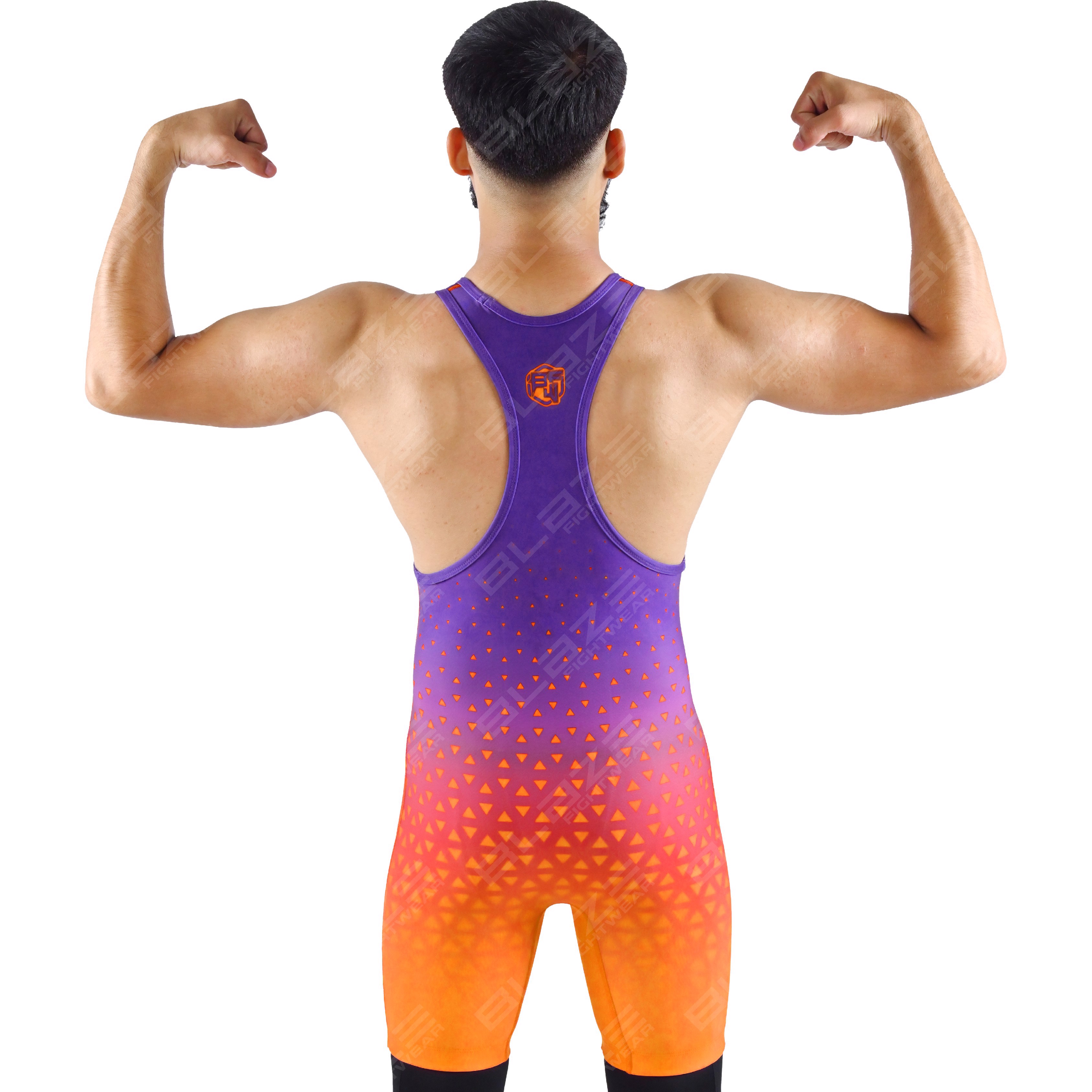 OEM men's high-elastic powerlifting singlet, one-piece style with an elegant knitted finish. image