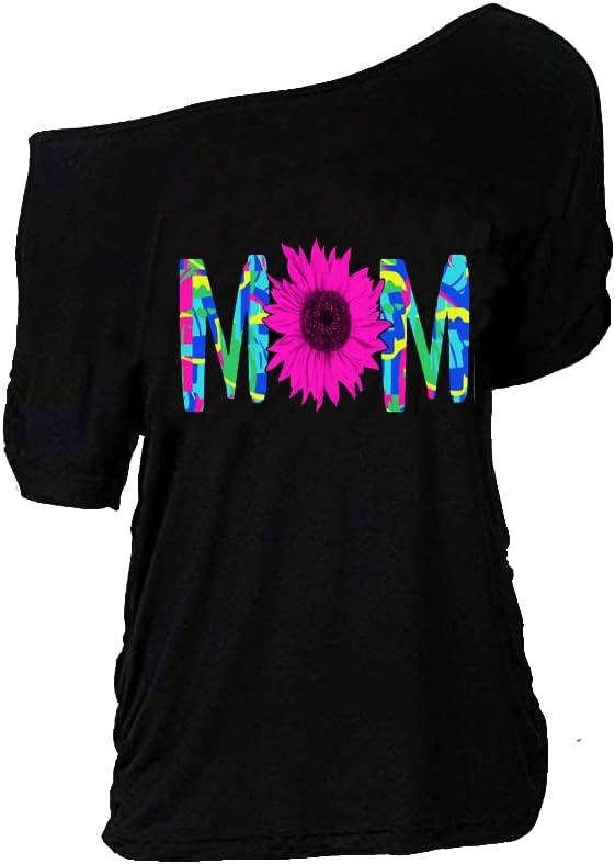 Trendy Lips Print Off Shoulder Top for Women – Casual Plus Size Short Sleeve Shirt image