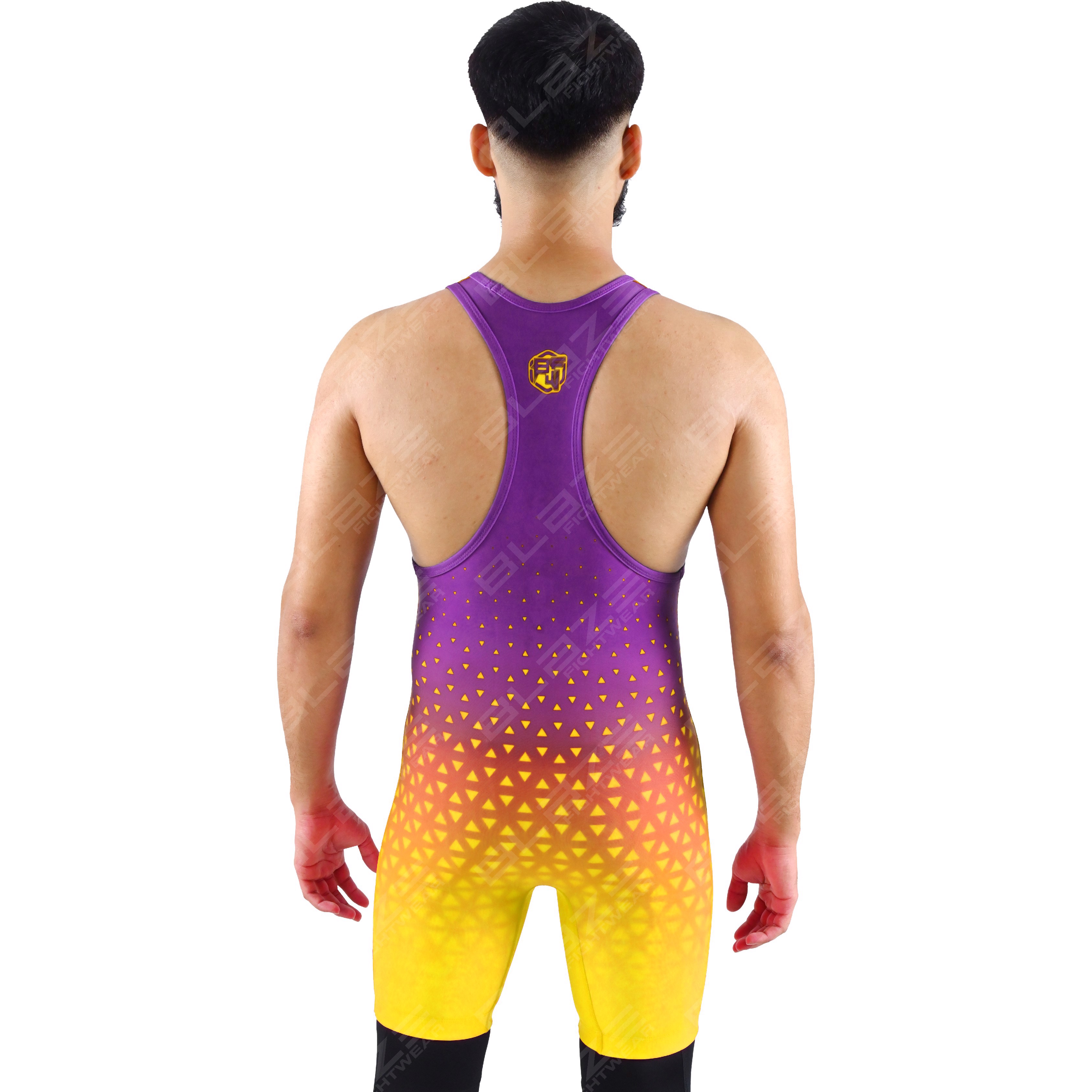 OEM men's high-stretch powerlifting singlet, one-piece outfit featuring a modern knitted finish. image