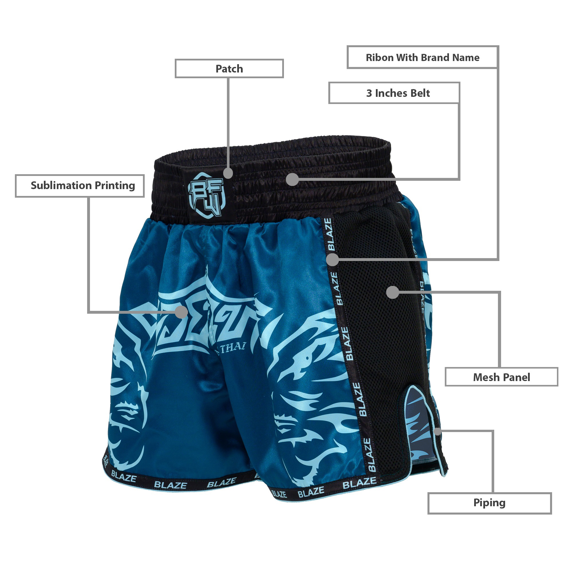 Muay Thai short Kick Boxing MMA short Sparring Fight and Grappling short Fitness Training short image