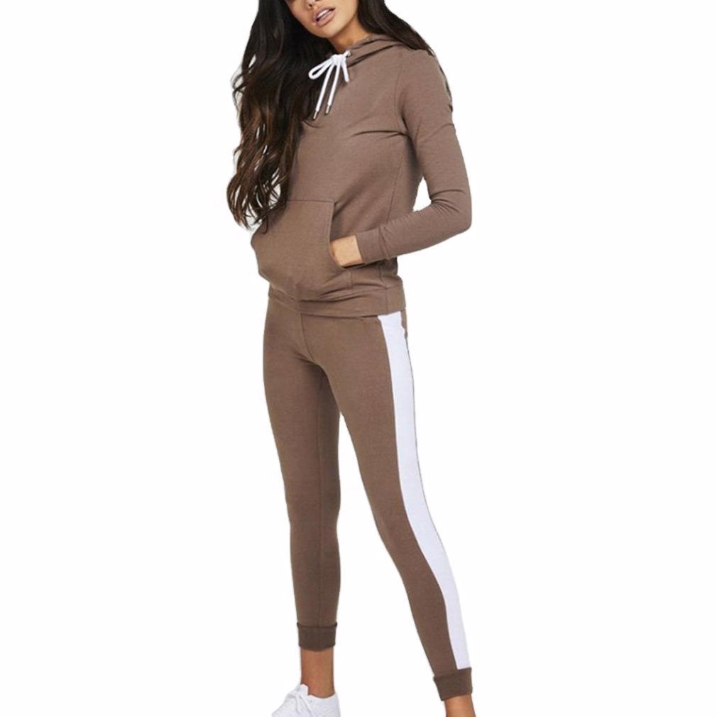 Outdoor Hooded Women Track Suit Jogging Tracksuit image