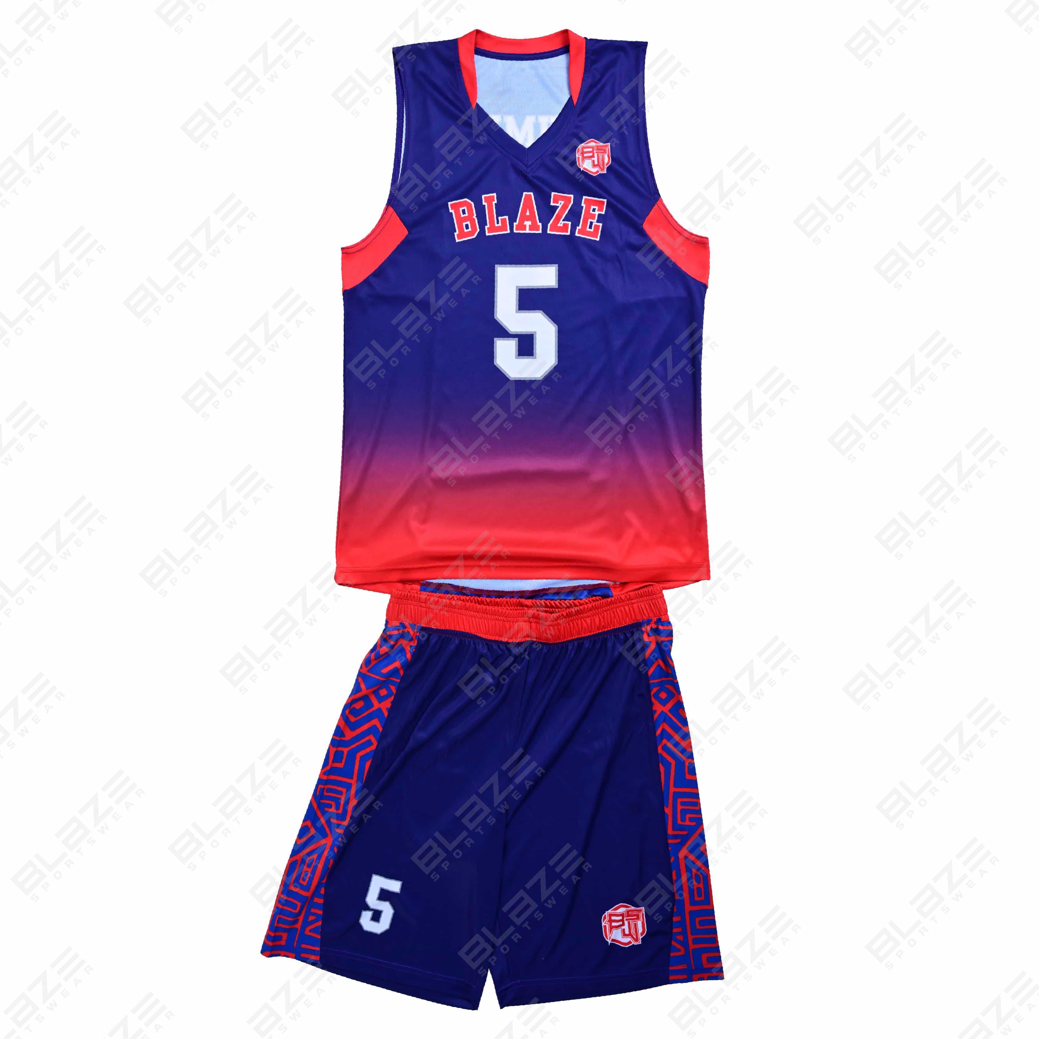  Custom 100% polyester basketball uniform featuring a modern design for players, complete kit image