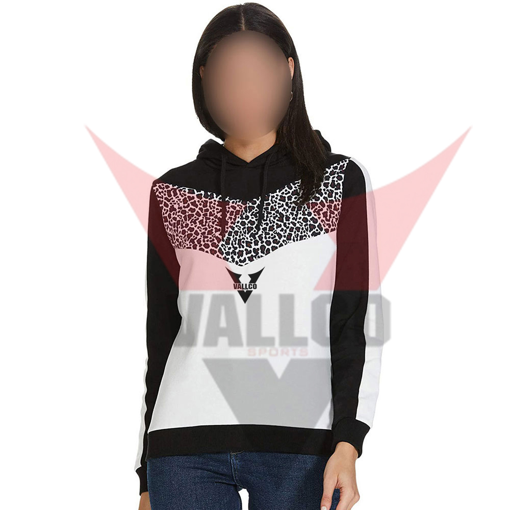 Black White Color Good Quality Make Your Own Hand Made Comfortable Women Hoodies image