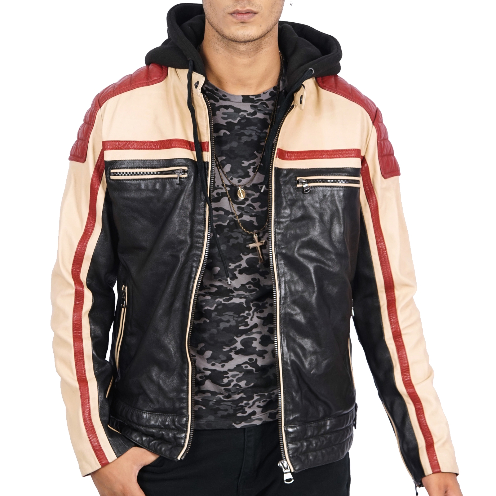 Damian Biker Leather Jacket for Men image