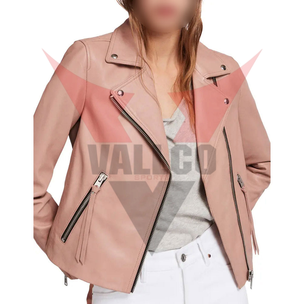 In Light Color Good Quality Comfortable Best Soft Fabric Women Fashion Wear Leather Jackets image